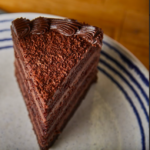 Chocolate Cake Slice on ceramic plate