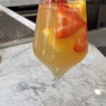 White Sangria on top of a marble counter
