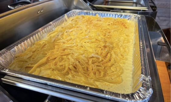 a tray of pasta in a pan